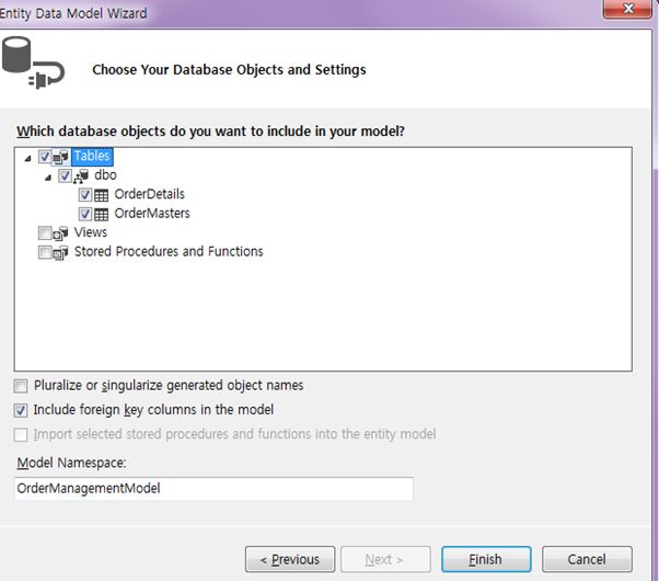 entity data model wizard